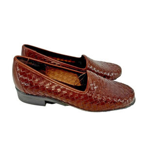 Romano Made In Brazil Basket Weave Loafers Leather Size 6
